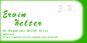 ervin welter business card